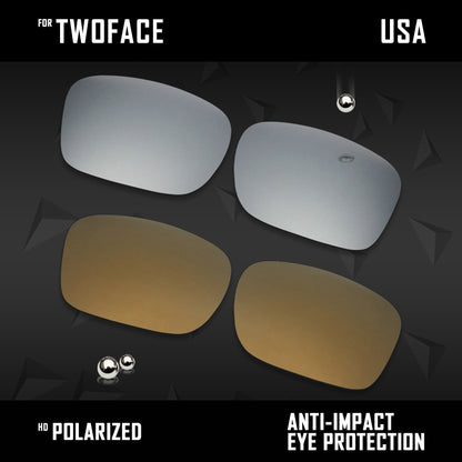 Anti Scratch Polarized Replacement Lenses for-Oakley TwoFace OO9189 Options