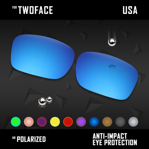 Anti Scratch Polarized Replacement Lenses for-Oakley TwoFace OO9189 Options