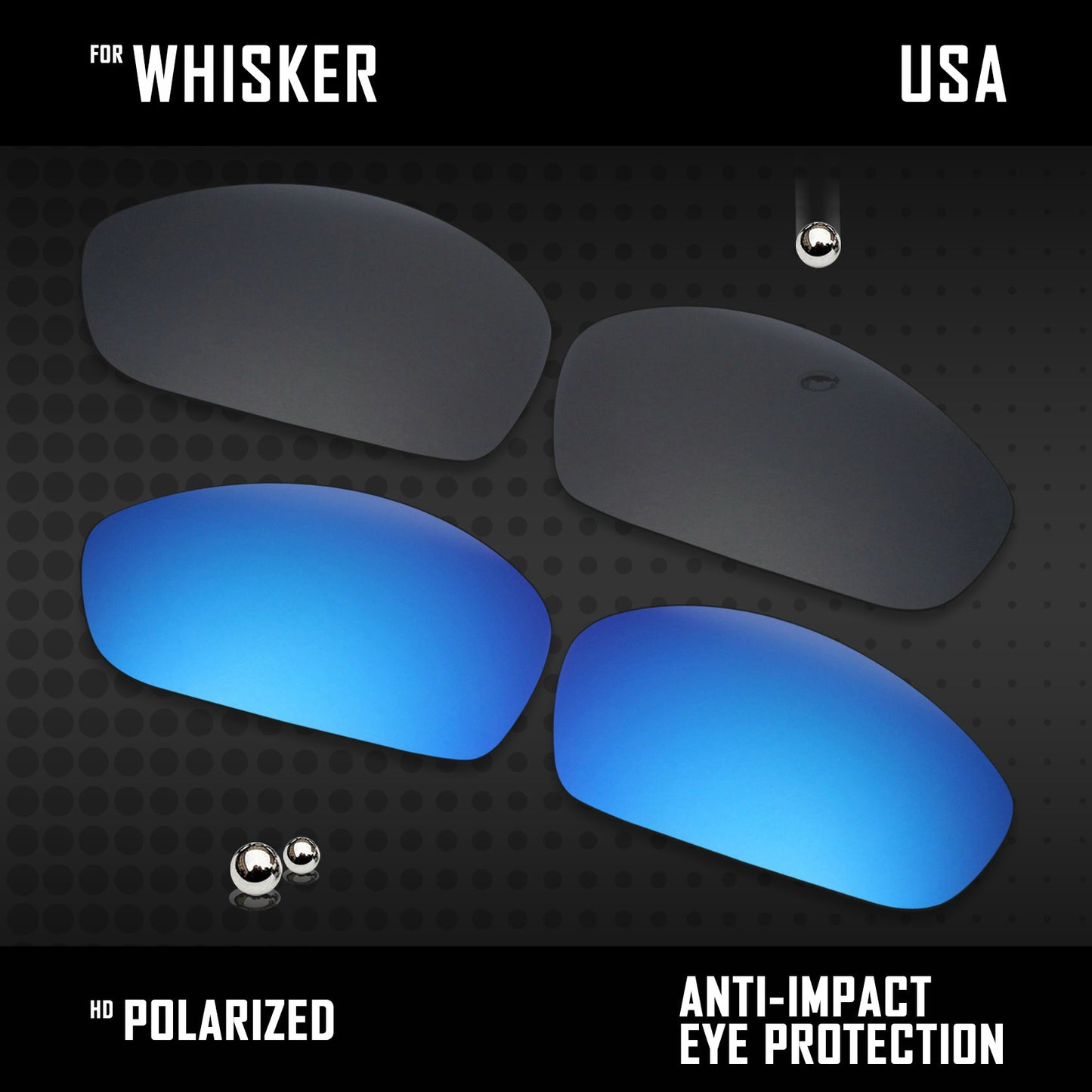 Anti Scratch Polarized Replacement Lenses for-Oakley Whisker Options