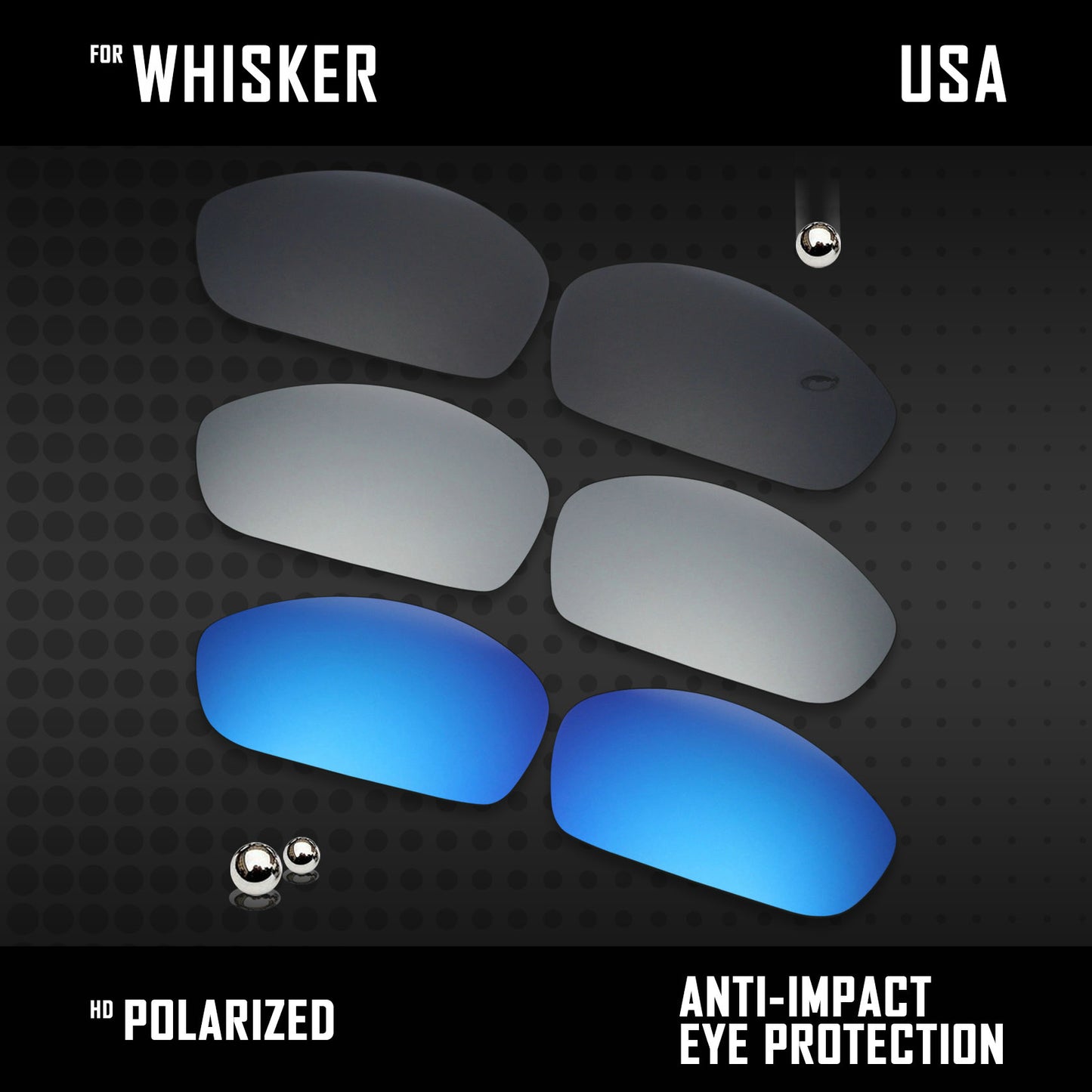 Anti Scratch Polarized Replacement Lenses for-Oakley Whisker Options