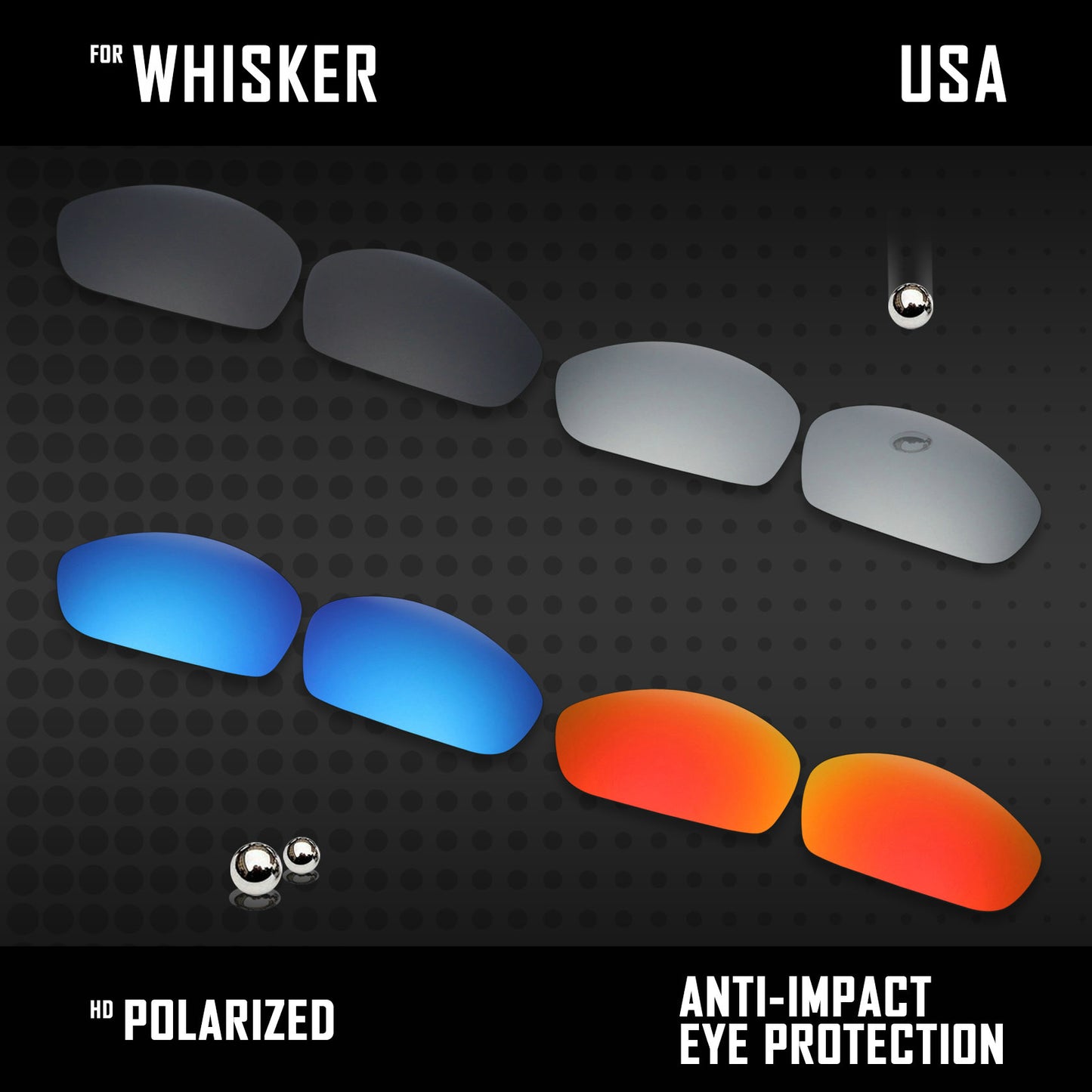 Anti Scratch Polarized Replacement Lenses for-Oakley Whisker Options