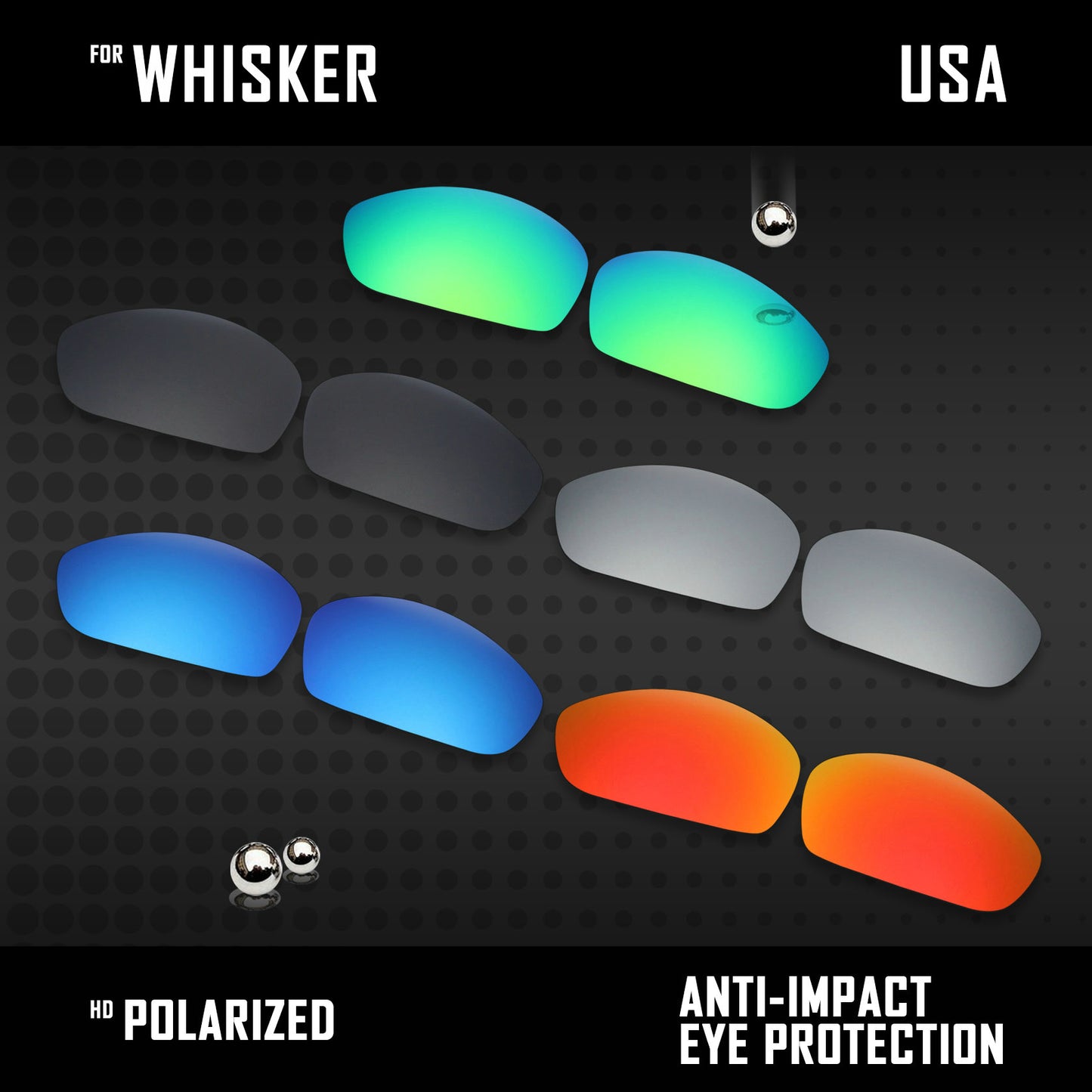 Anti Scratch Polarized Replacement Lenses for-Oakley Whisker Options