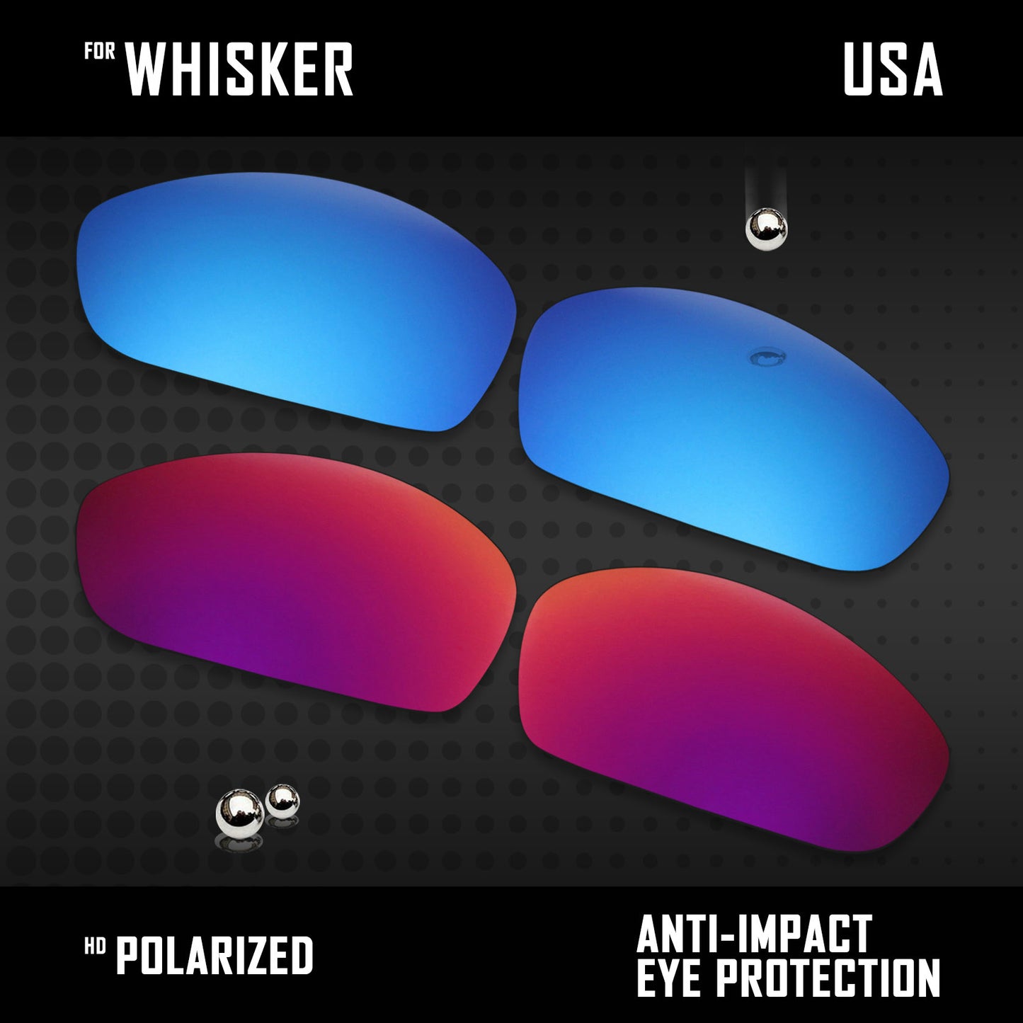 Anti Scratch Polarized Replacement Lenses for-Oakley Whisker Options