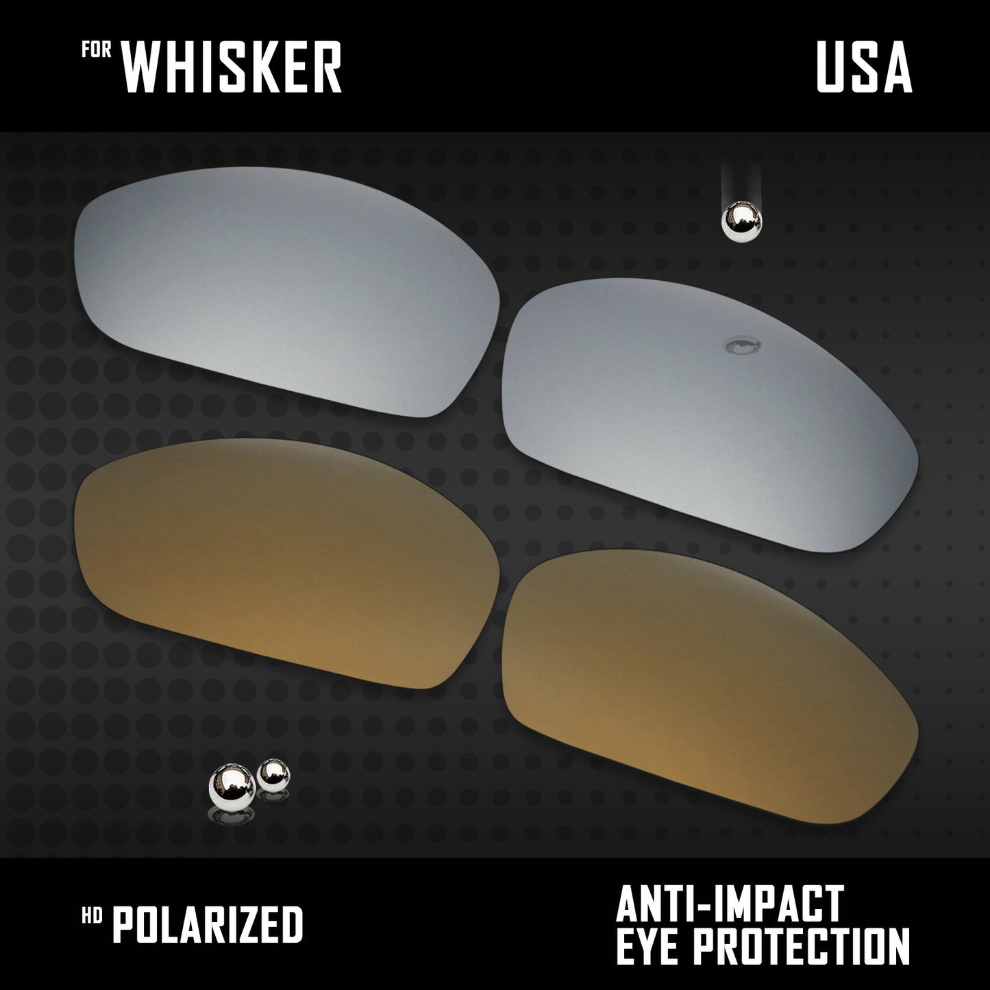Anti Scratch Polarized Replacement Lenses for-Oakley Whisker Options