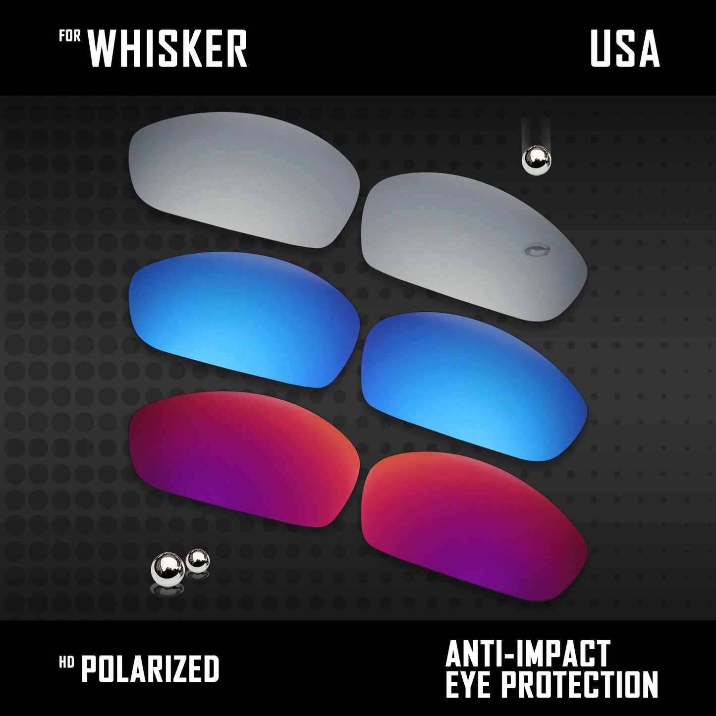 Anti Scratch Polarized Replacement Lenses for-Oakley Whisker Options
