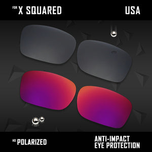 Anti Scratch Polarized Replacement Lenses for-Oakley X Squared OO6011 Options