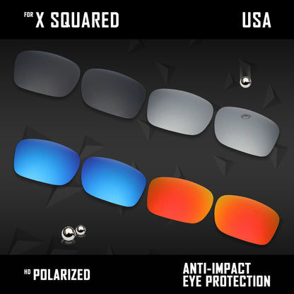 Anti Scratch Polarized Replacement Lenses for-Oakley X Squared OO6011 Options